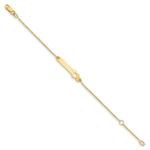 14K Polished Solid Chain/Solid Plate Cut-out Heart 27.7x6.5mm Plate 5.Baby/Child ID Bracelet with Extender - Image 2