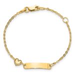 14K Polished ID with Heart Childrens Bracelet - Image 4