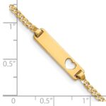14k Polished Solid Chain/Solid Plate Curb Link Cut-out Heart 21x5mm Plate 6 inch Baby/Child ID Bracelet - Image 4