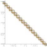 14k 3 carat Lab Grown Diamond VS/SI+ G+ Complete Round Bezel Set 7 inch Tennis Bracelet - Image 5