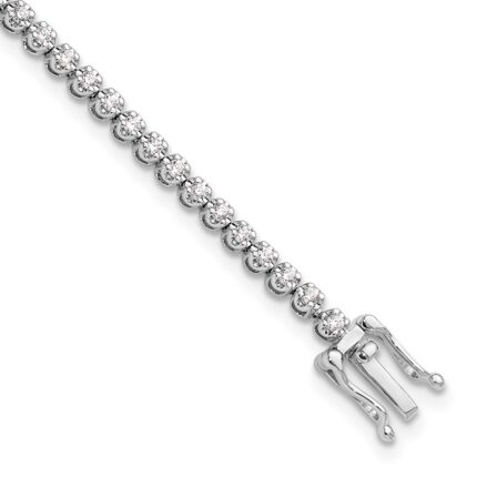 14k White Gold 1 carat Lab Grown Diamond VS/SI+ G+ Complete Round Tennis Bracelet