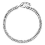 14k White Gold 2 7/8 carat Lab Grown Diamond VS/SI+ G+ Complete Double Strand 7.25 inch with 1 inch extension Bracelet - Image 4