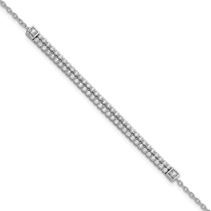 14k White Gold 1 carat Lab Grown Diamond VS/SI+ G+ Complete 6.5 inch with 1 inch extension Bracelet