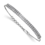14k White Gold 2 3/8 carat Lab Grown Diamond VS/SI+ G+ Complete 6.5 inch with 1 inch extension Bracelet - Image 3
