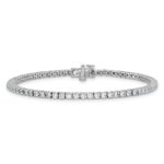 14k White Gold  2 3/4 carat Lab Grown Diamond VS/SI+ G+ Complete Tennis Bracelet - Image 3