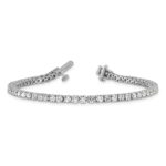 14k White Gold  5 carat Lab Grown Diamond VS/SI+ G+ Complete Tennis Bracelet - Image 5