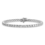 14k White Gold  7 carat Lab Grown Diamond VS+ F+ Complete Tennis Bracelet - Image 3
