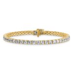 14k 7 carat Lab Grown Diamond VS+ F+ Complete Tennis Bracelet - Image 3