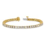 14k 7 carat Lab Grown Diamond VS+ F+ Complete Tennis Bracelet - Image 5