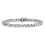 14k White Gold  10 carat Lab Grown Diamond VS/SI+ G+ Complete Tennis Bracelet - Image 3
