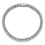 14k White Gold  10 carat Lab Grown Diamond VS/SI+ G+ Complete Tennis Bracelet - Image 4
