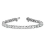 14k White Gold  12 1/2 carat Lab Grown Diamond VS+ F+ Complete Tennis Bracelet - Image 5