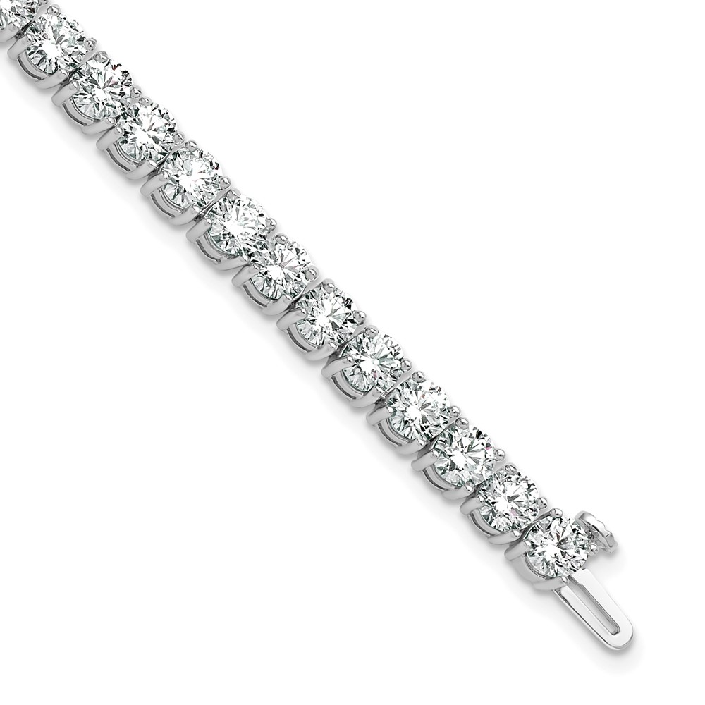 BM10307-WAA.jpg 14k White Gold 12 1/2 carat Lab Grown Diamond VS+ F+ Complete Tennis Bracelet - Image 1