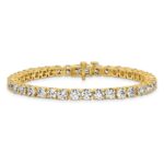 14k 12 1/2 carat Lab Grown Diamond VS/SI+ G+ Complete Tennis Bracelet - Image 3