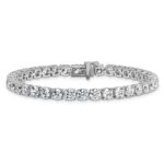 14k White Gold  14 carat Lab Grown Diamond VS/SI+ G+ Complete Tennis Bracelet - Image 3