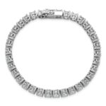 14k White Gold  11 1/8 carat Lab Grown Diamond VS+ F+ Complete Tennis Bracelet - Image 4