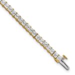 14k 7 carat Lab Grown Diamond VS/SI+ G+ Complete Princess Prong Set Tennis Bracelet