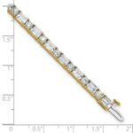 14k 10 carat Lab Grown Diamond VS+ F+ Complete Emerald and Round Tennis Bracelet - Image 7