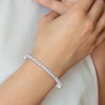 14k White Gold 10 carat Lab Grown Diamond VS/SI+ G+ Complete Princess Prong Set Tennis Bracelet - Image 7