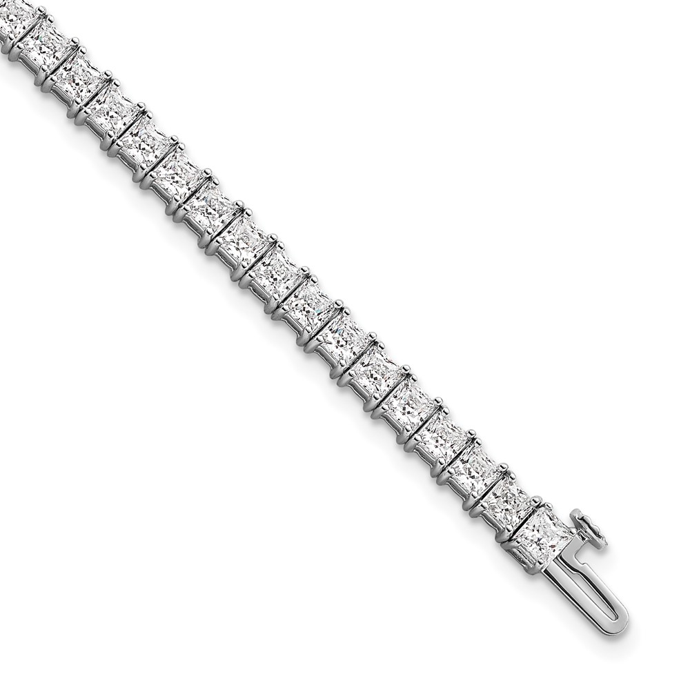 BM10327-WAA.jpg 14k White Gold 10 carat Lab Grown Diamond VS/SI+ G+ Complete Princess Prong Set Tennis Bracelet - Image 1