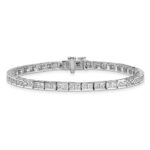 14kw 6 carat Lab Grown Diamond VS/SI+ G+ Complete Princess Tennis Bracelet - Image 5