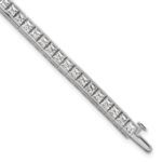 14k White Gold 10 carat Lab Grown Diamond VS/SI+ G+ Complete Princess Bezel Set Tennis Bracelet