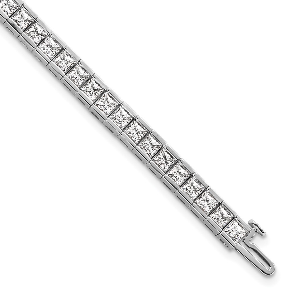 BM10331-WAA.jpg 14k White Gold 10 carat Lab Grown Diamond VS/SI+ G+ Complete Princess Bezel Set Tennis Bracelet - Image 1
