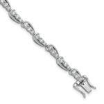 14k White Gold 3 3/8 carat Lab Grown Diamond VS/SI+ G+ Complete 7 inch Bracelet