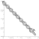 14k White Gold 11 carat Lab Grown Diamond VS/SI+ G+ Complete Round and Oval 7 inch Fancy Tennis Bracelet - Image 6