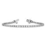 14k White Gold 5 carat Lab Grown Diamond VS/SI+ G+ Complete Emerald Tennis Bracelet - Image 5