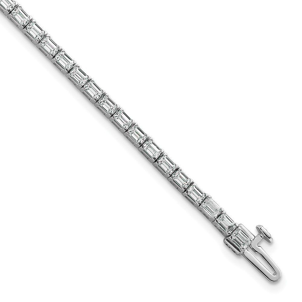 BM10541-500-WAA.jpg 14k White Gold 5 carat Lab Grown Diamond VS/SI+ G+ Complete Emerald Tennis Bracelet - Image 1
