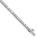 14k White Gold 7 carat Lab Grown Diamond VS/SI+ G+ Complete Emerald Tennis Bracelet