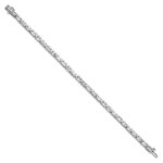 14k White Gold 10 carat Lab Grown Diamond VS/SI+ G+ Complete Emerald Bezel Set Tennis Bracelet - Image 2
