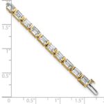 14k 10 carat Lab Grown Diamond VS+ F+ Complete Emerald Bezel Set Tennis Bracelet - Image 6