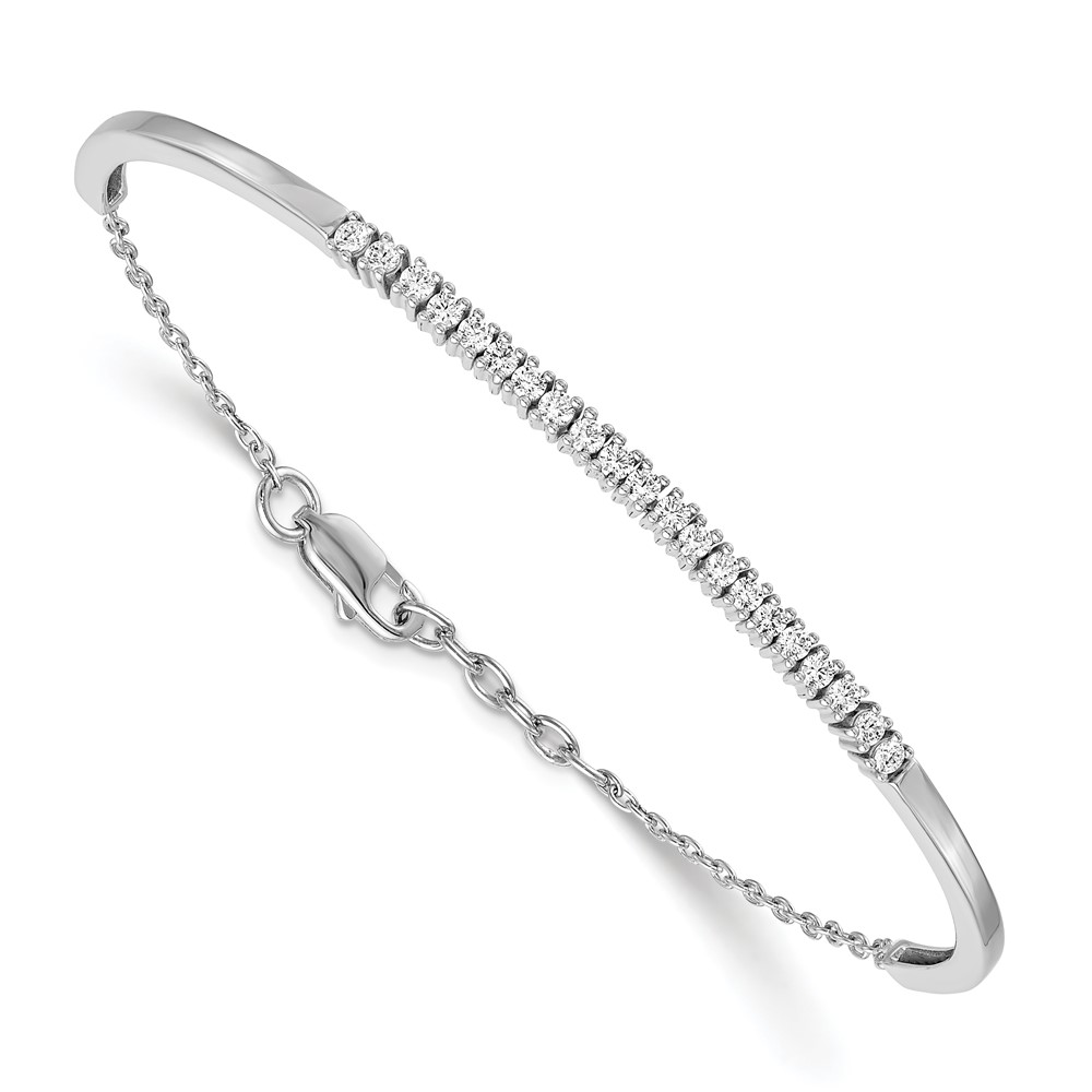 BM3726-075-WA-1.jpg 14k White Gold 3/4 carat Lab Grown Diamond VS/SI+ G+ Complete Bangle Bracelet - Image 1
