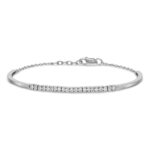 14k White Gold 3/4 carat Lab Grown Diamond VS/SI+ G+ Complete Bangle Bracelet - Image 3