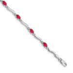 10k White Gold Diamond and Ruby Bracelet