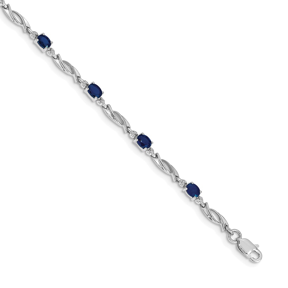 BM4476-SA-001-1WA.jpg 10k White Gold Diamond and Sapphire Bracelet - Image 1