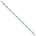 10k White Gold Diamond and Emerald Bracelet - Image 2