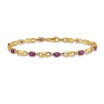 14k Complete Diamond and Oval Ruby Infinity Link 7.25 inch Bracelet - Image 3