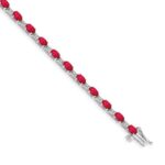 10k White Gold Diamond and Ruby Bracelet