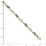 10k Diamond and Emerald Bracelet - Image 4