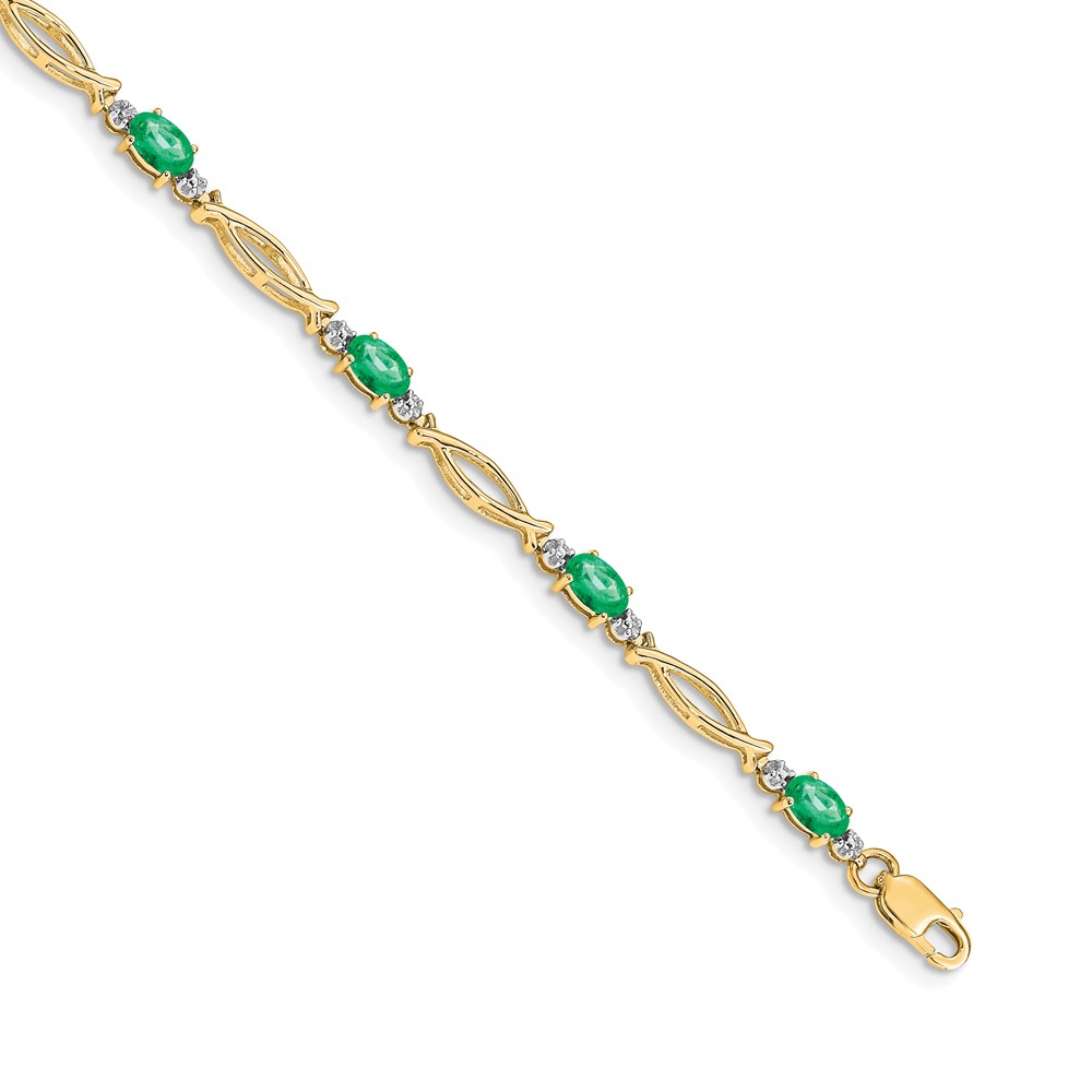 BM4483-EM-001-1YA.jpg 10k Diamond and Emerald Bracelet - Image 1