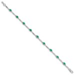 10k White Gold Diamond and Emerald Bracelet - Image 2
