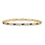 14k Complete Diamond and Oval Sapphire Infinity 7.25 inch Bracelet - Image 3