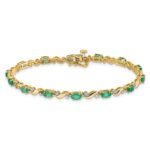 10k Diamond and Emerald Bracelet - Image 3