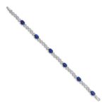 10k White Gold Diamond and Sapphire Infinity Bracelet - Image 2
