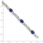 10k White Gold Diamond and Sapphire Infinity Bracelet - Image 3