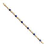 14k Complete Diamond and Oval Sapphire Infinity Link 7.25 inch Bracelet - Image 2