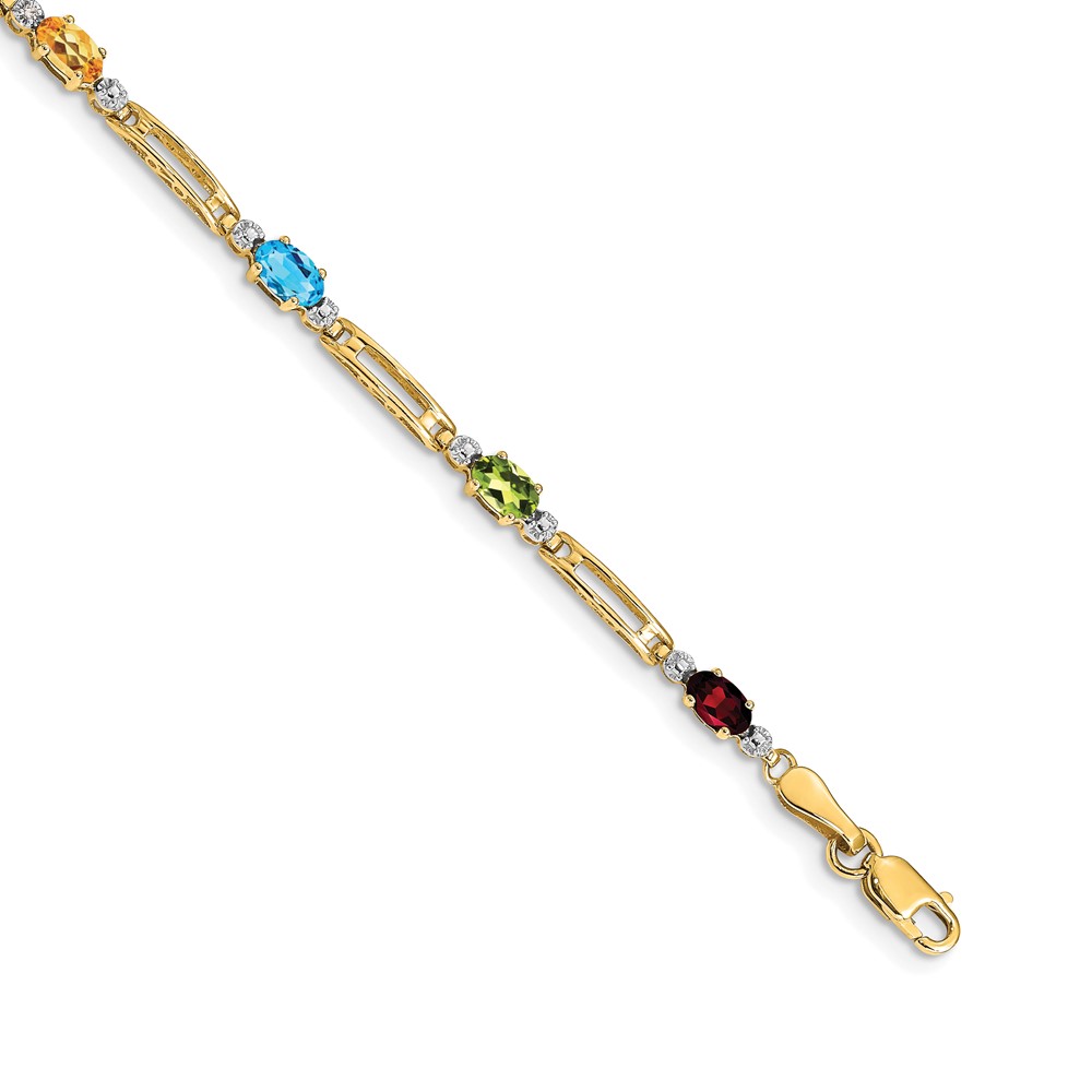 BM4492-RB-001-1YA.jpg 10k Fancy Diamond and Gemstone Rainbow Bracelet - Image 1